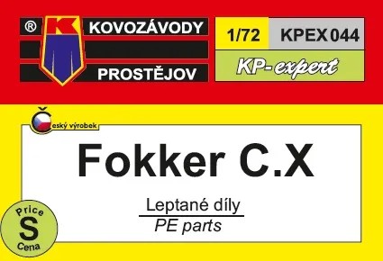 1/72 Fokker C.X - upgrade PE set