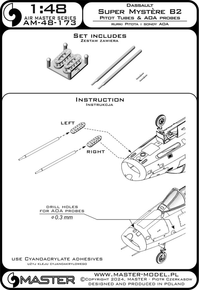 1/48 Dassault S.Mystere B2 Pitot Tubes & AOA probe