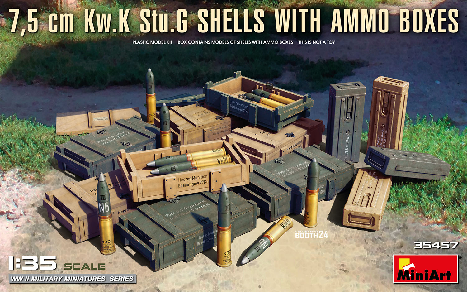 1/35 7,5 cm Kw.K Stu.G Shells with Ammo Boxes