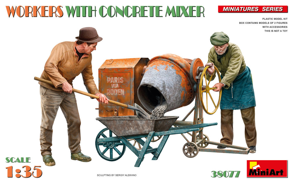 1/35 Workers w/ Concrete Mixer (2 fig. & acces.)