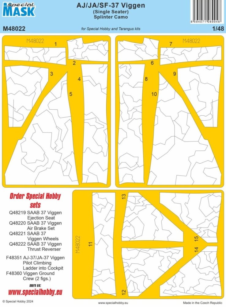 1/48 Mask AJ/JA/SF-37 Viggen single Splinter CAMO