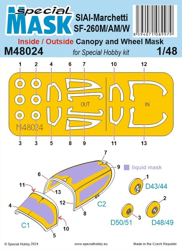 1/48 Mask SIAI Marchetti SF-260M/AM/W (SP.HOBBY)