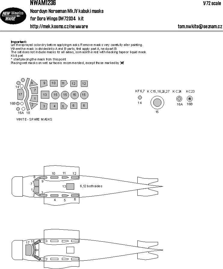 1/72 Mask Noorduyn Norseman Mk.IV (DORA W.)