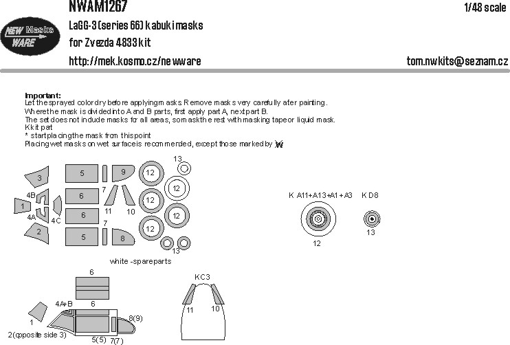 1/48 Mask LaGG-66 series 66 (ZVE 4833)