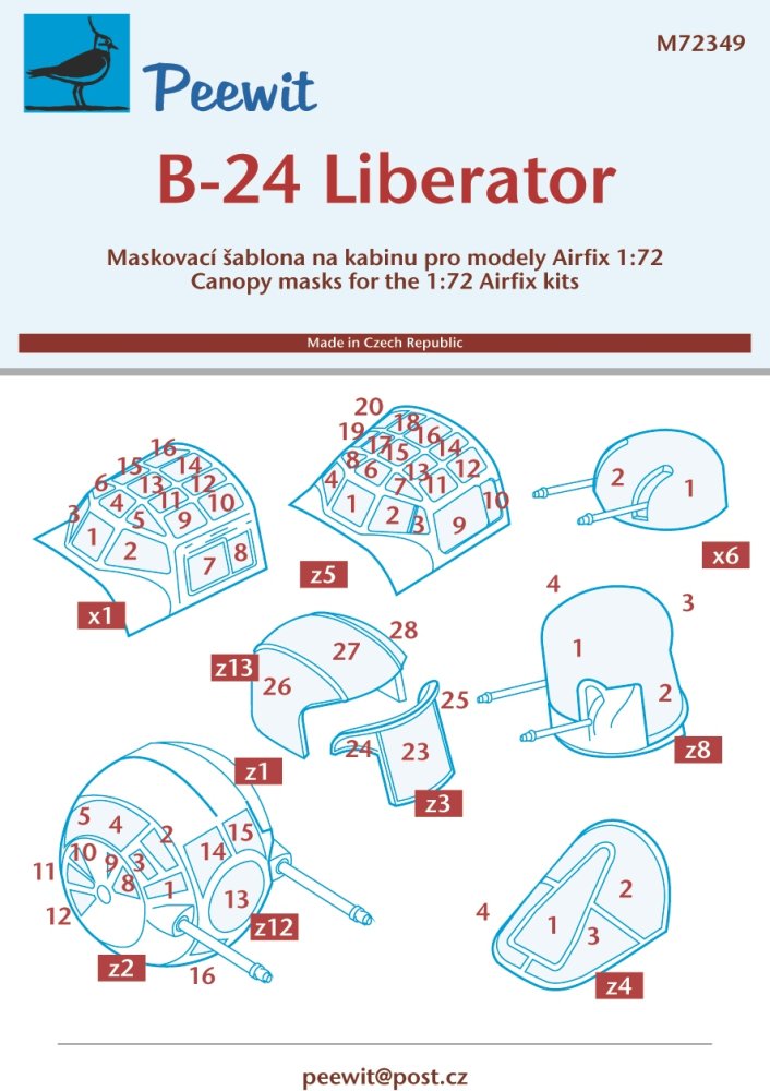 1/72 Canopy mask B-24 Liberator (AIRFIX)