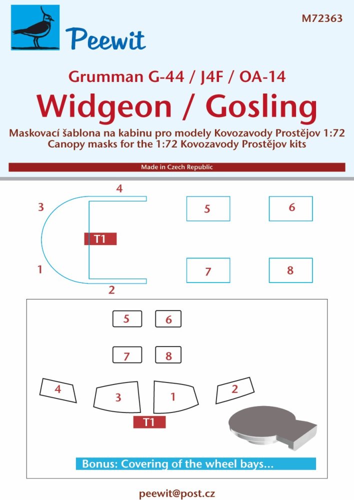 1/72 Canopy mask Widegeon/Gosling (KPM)