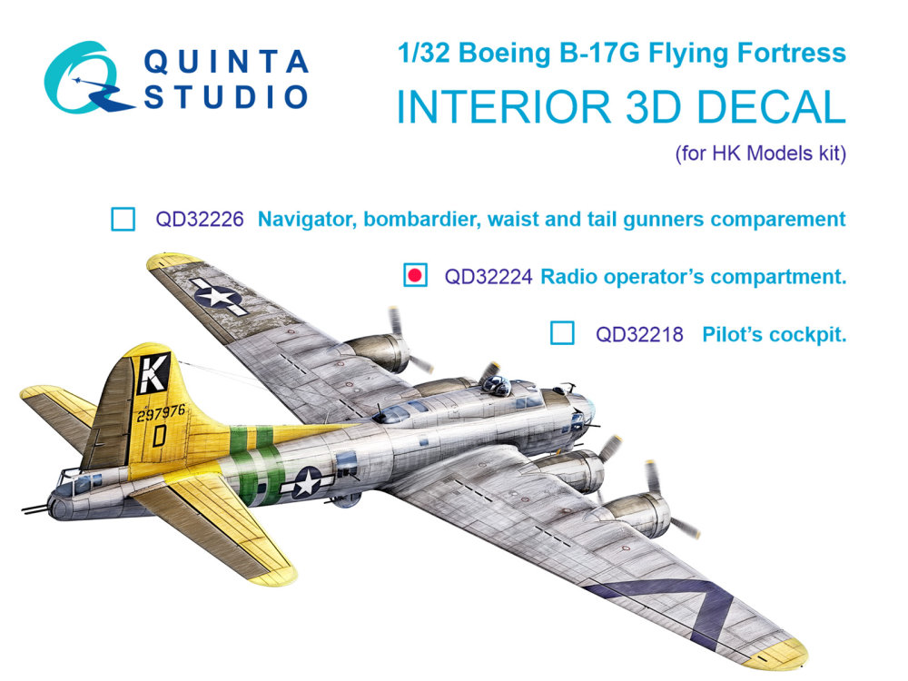 1/32 Boeing B-17G Radio operator's compartment 3D