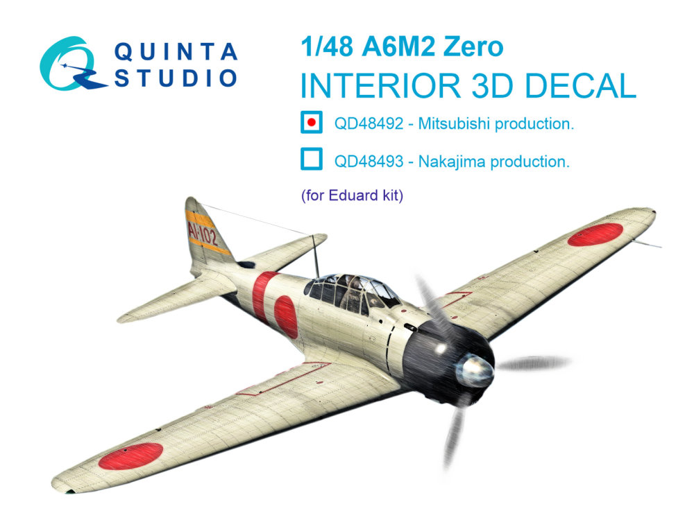 1/48 A6M2 Zero Mitsubishi Production 3D&col.Inter.