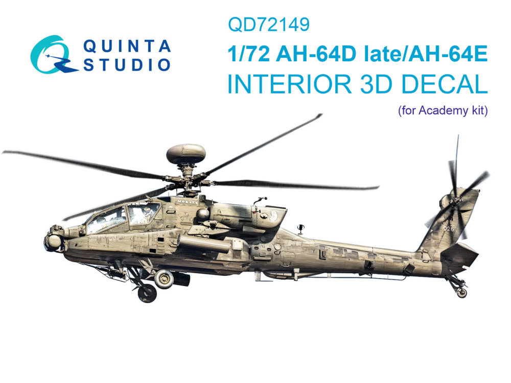 1/72 AH-64D late/AH-64E 3D-Print.&col.Int. (ACAD)