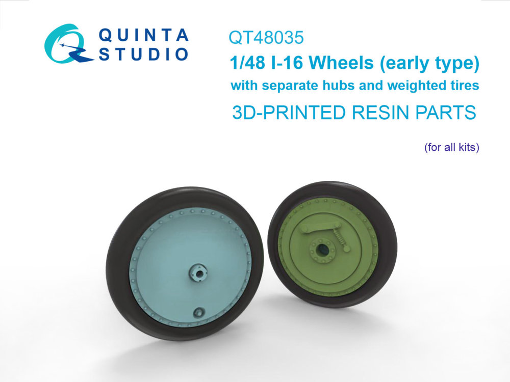 1/48 I-16 Wheels (early) w/ separ.hubs & wheels