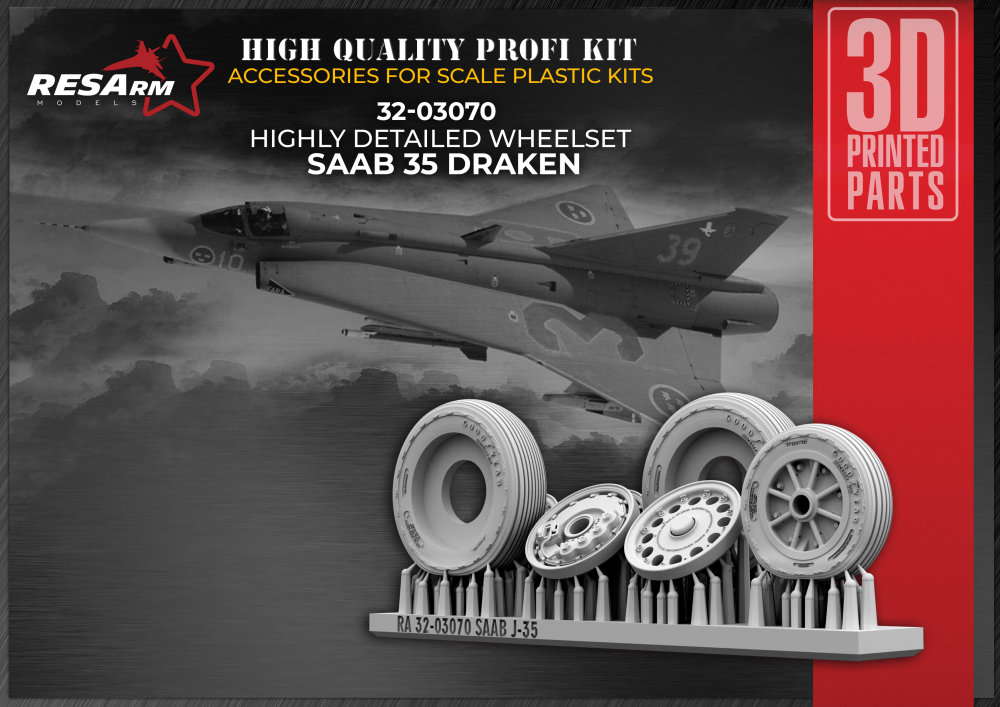 1/32 SAAB J-35 Draken wheels set