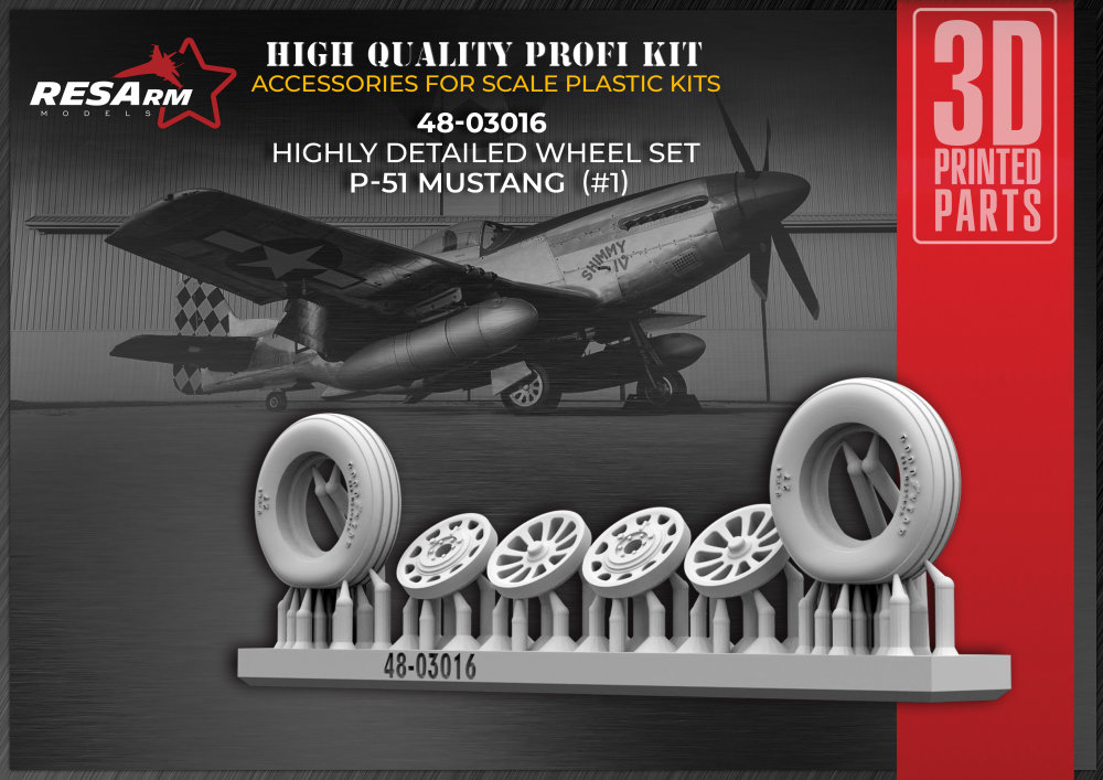 1/48 P-51 Mustang wheels set type 1