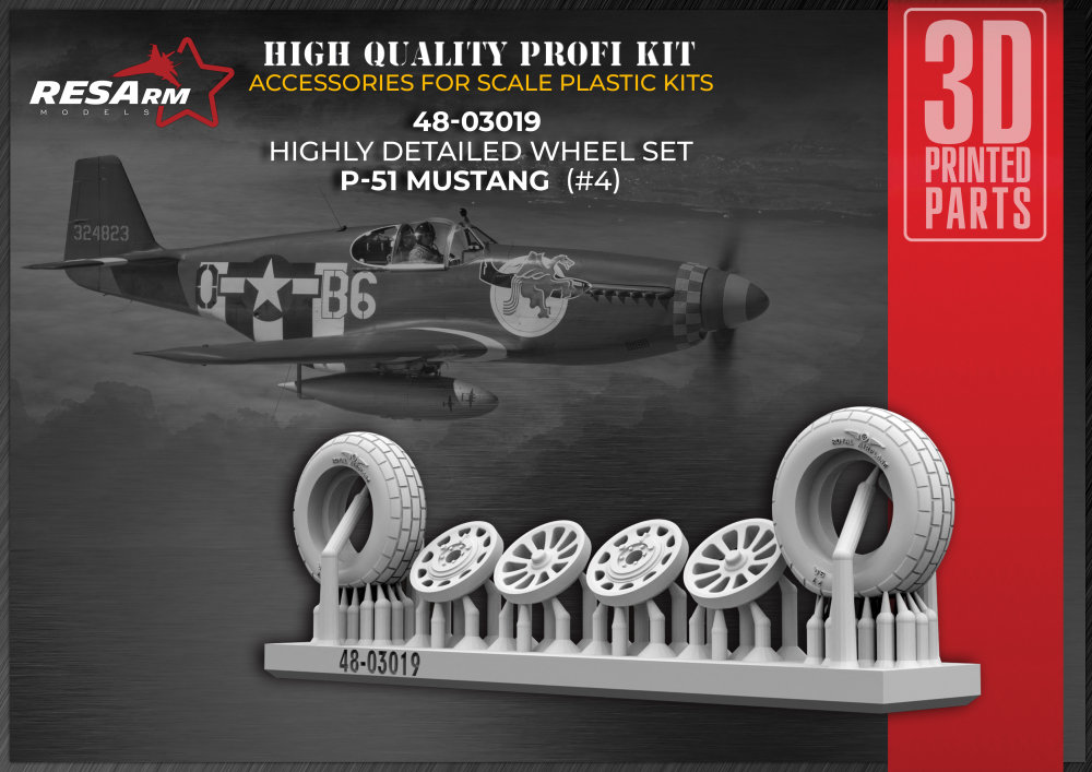 1/48 P-51 Mustang wheels set type 4