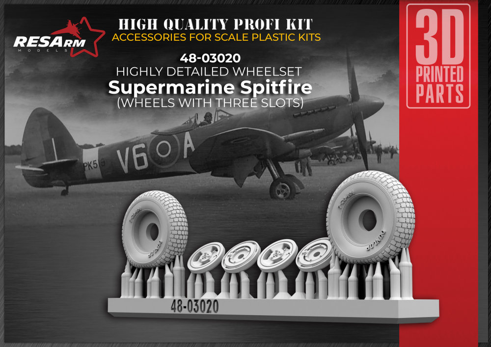 1/48 Supermarine Spitfire wheels set type 1