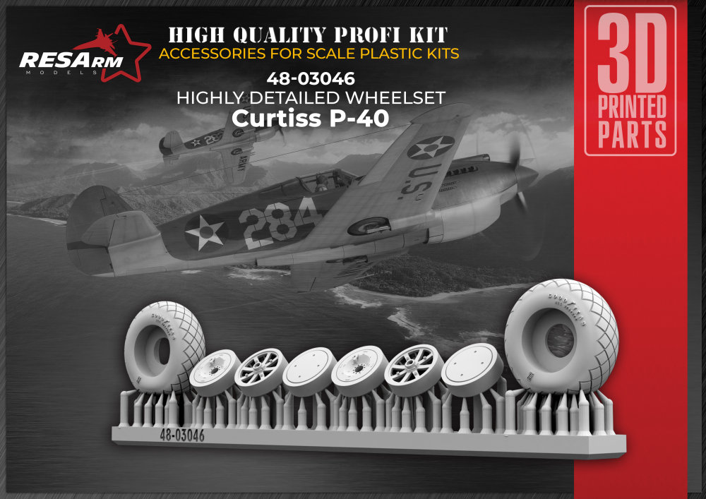 1/48 Curtiss P-40 wheels set type 1