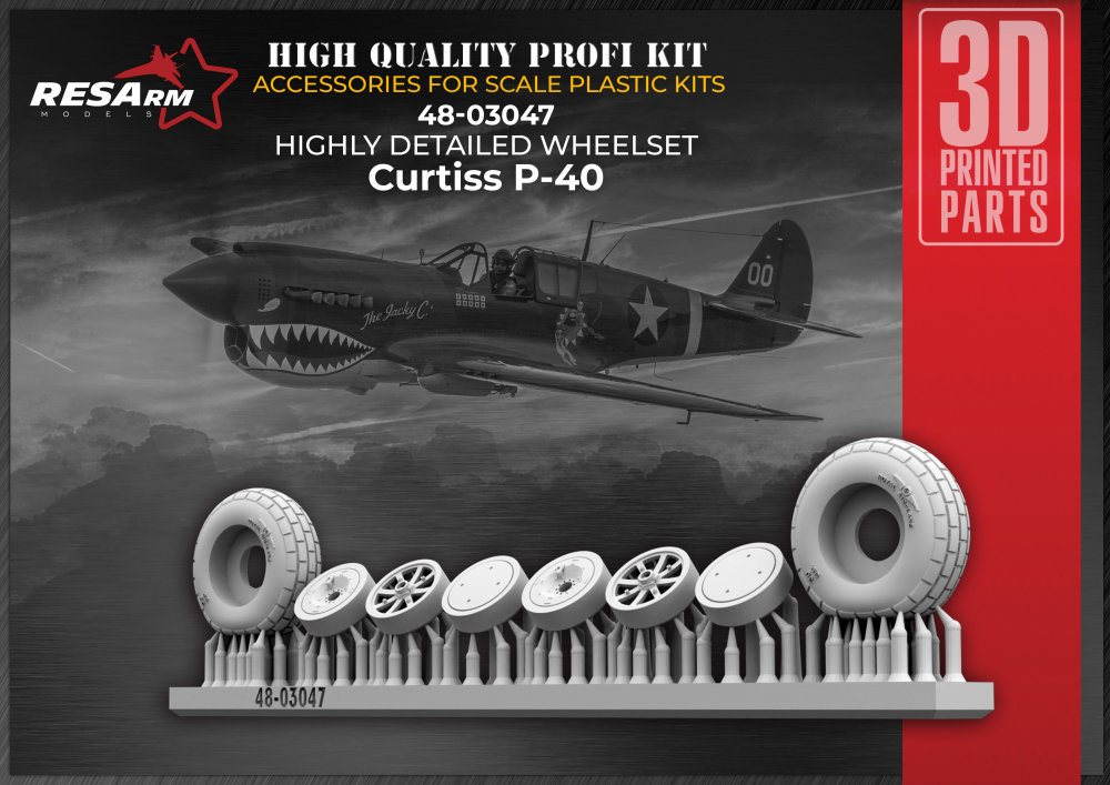 1/48 Curtiss P-40 wheels set type 2