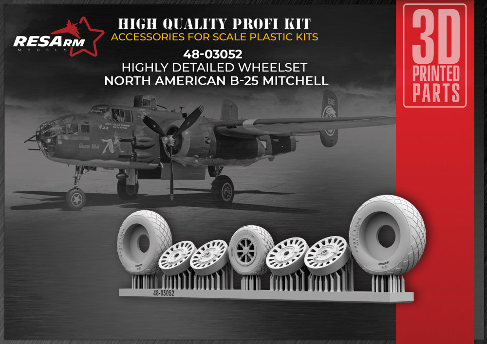 1/48 B-25 MITCHEL wheels set