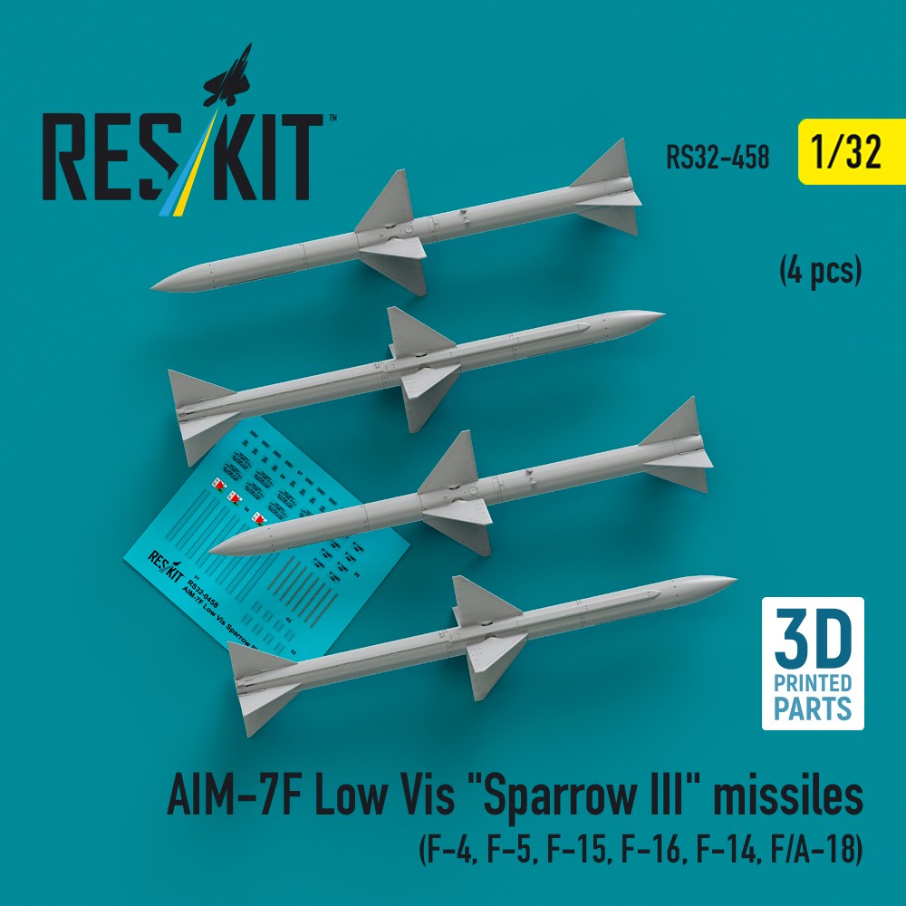 1/32 AIM-7F Low Vis 'Sparrow III' missiles (4 pcs.