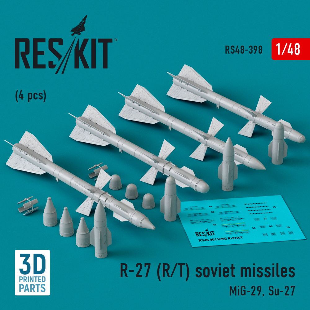 1/48 R-27 (R/T) missiles (MiG-29, Su-27) (4 pcs.)