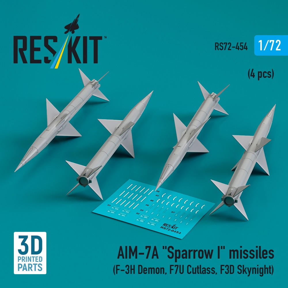 1/72 AIM-7A 'Sparrow I' missiles (4 pcs.)