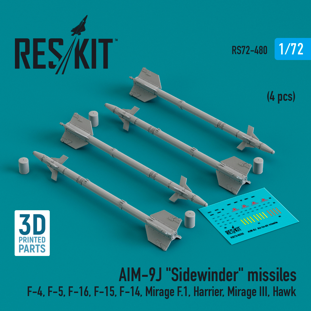 1/72 AIM-9J 'Sidewinder' missiles (4 pcs.)