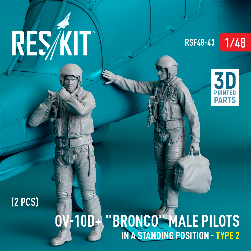 1/48 OV-10D+ 'Bronco' male pilots standing Type 2