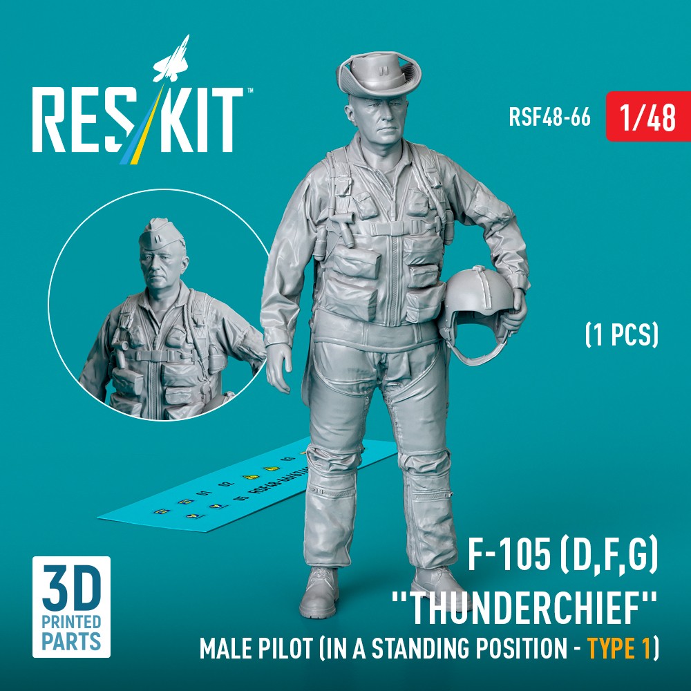 1/48 F-105 (D,F,G) male pilot stand.posit. type 1 