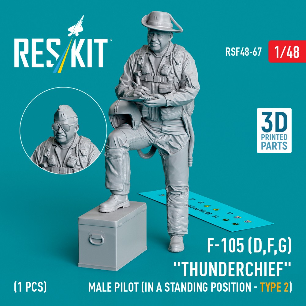 1/48 F-105 (D,F,G) male pilot stand.posit. type 2 