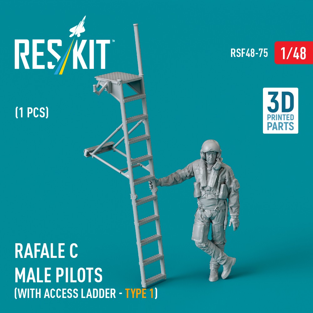 1/48 Rafale C male pilot w/ access ladder type 1