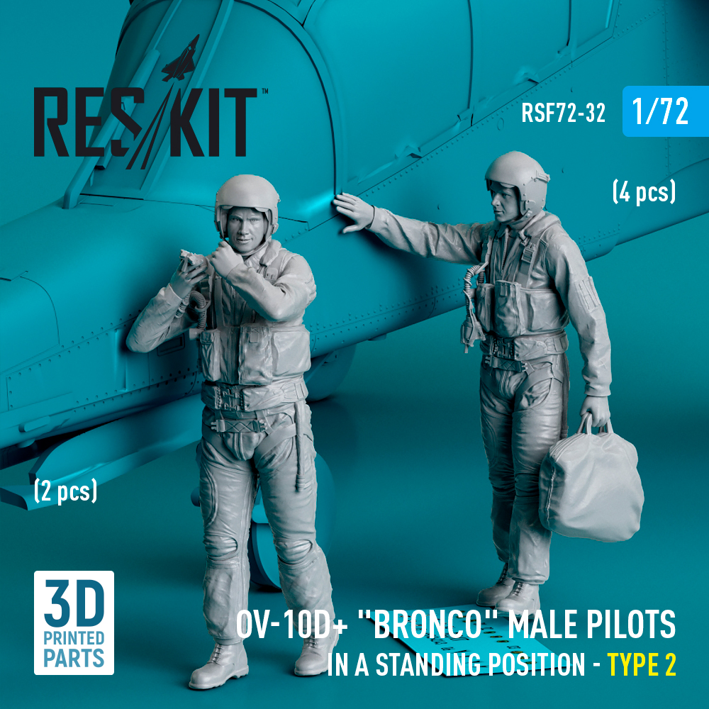 1/72 OV-10D+ 'Bronco' male pilots standing Type 2