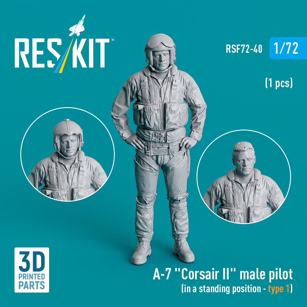 1/72 A-7 'Corsair II' male pilot stand.position 1