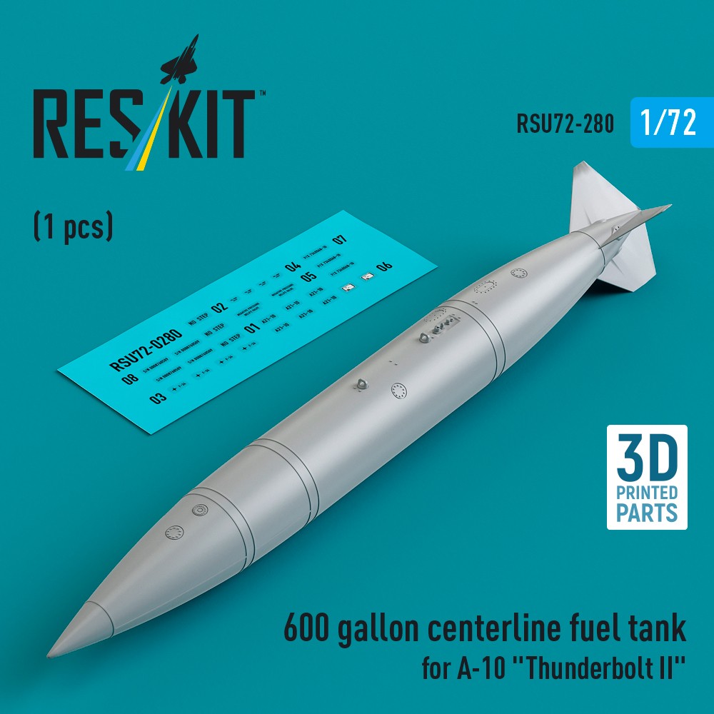 1/72 600 gallon centerline fuel tank A-10 (1 pc.)