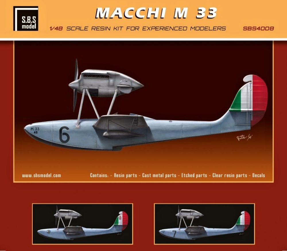 1/48 Macchi M.33, 1925 (3x camo, resin kit)