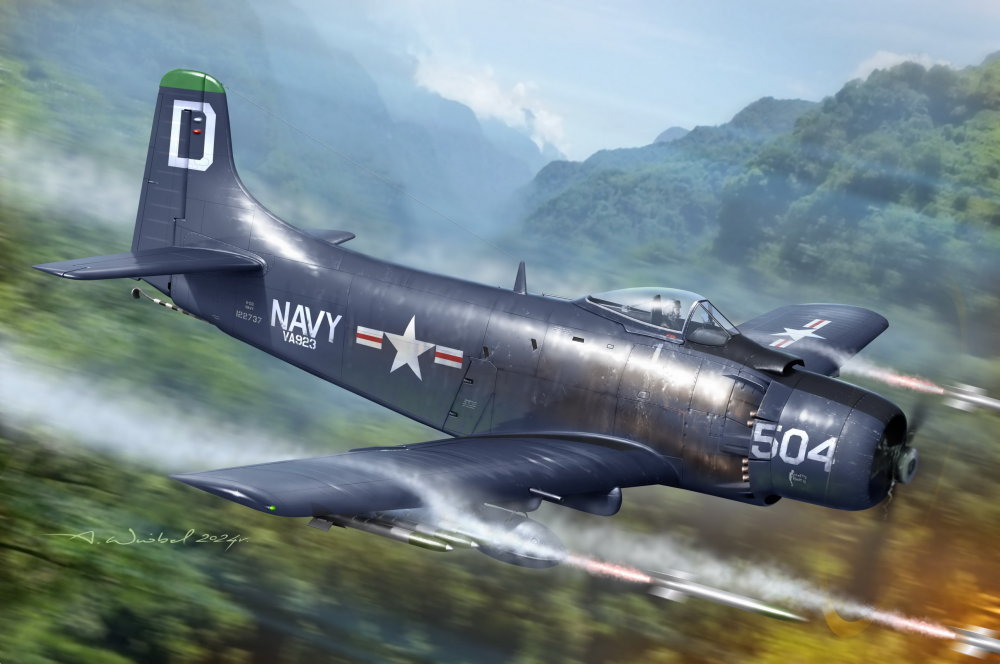 1/72 AD-3/4 (early) Skyraider over Korea (4x camo)