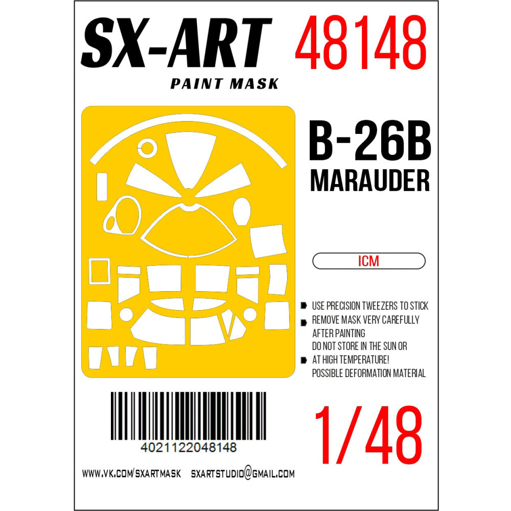 1/48 Paint mask B-26B Marauder (ICM)